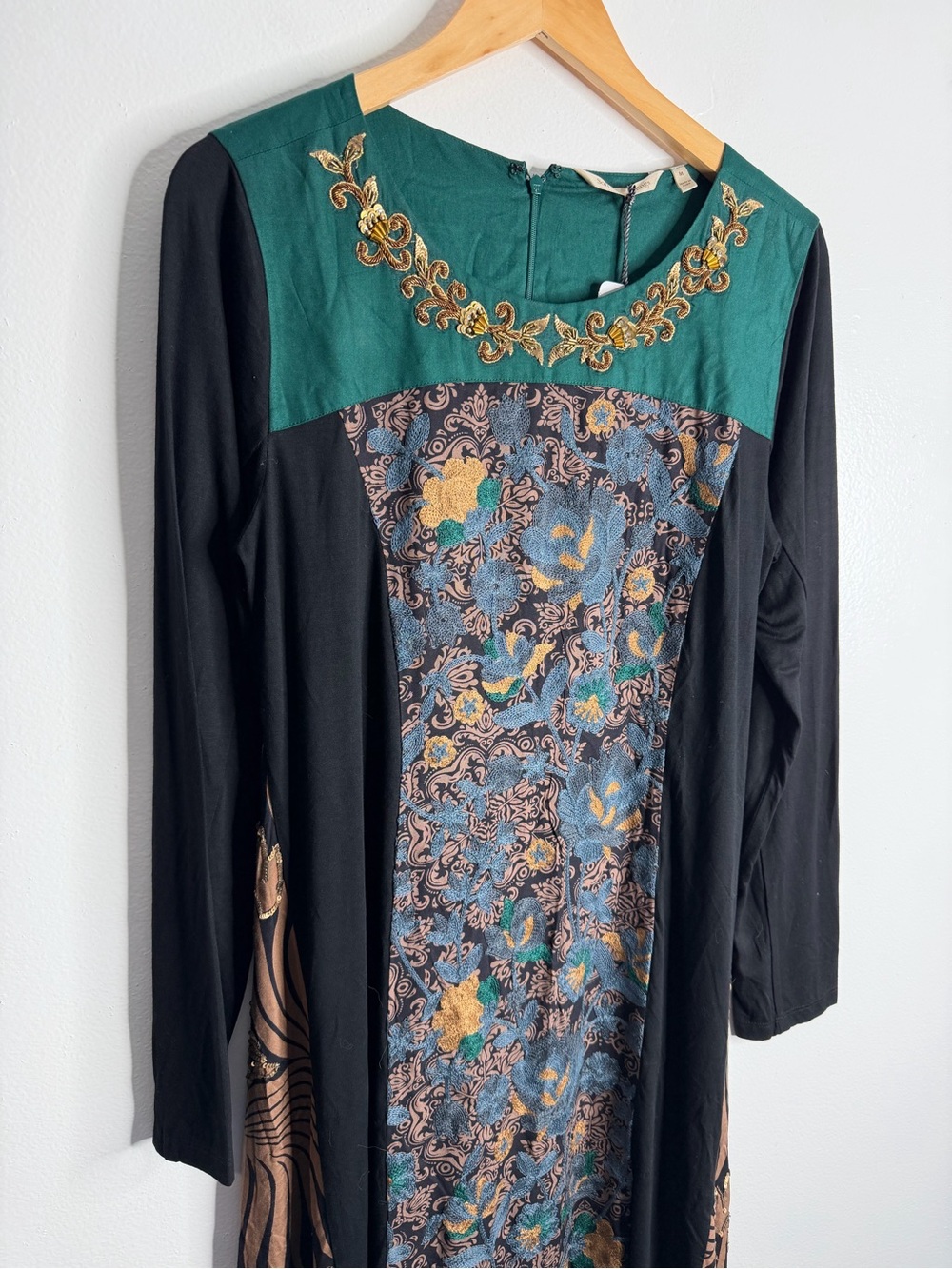 Soft Surroundings Icon Sultana Dress Medium Beaded Embroidered Dark Academia - Picture 4 of 15